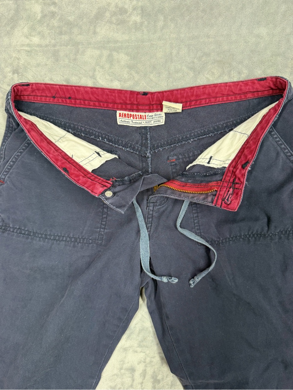 Aeropostale Y2K 100% Cotton Navy Bootcut Pants - Picture 3 of 10